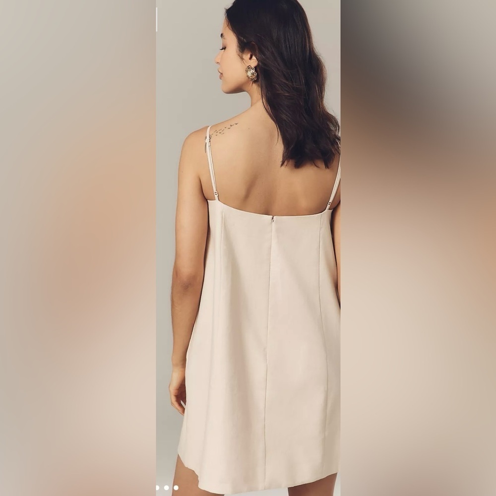 NWT ✨ Anthropologie Mare Mare Linen Blend Square-Neck A-Line Mini Dress - Picture 2 of 13